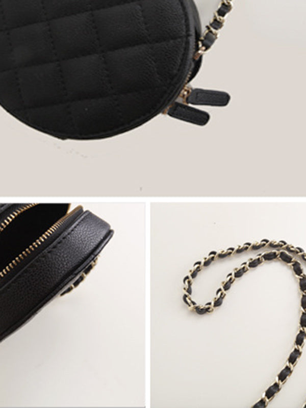Simple Single Shoulder Solid Chain Bag