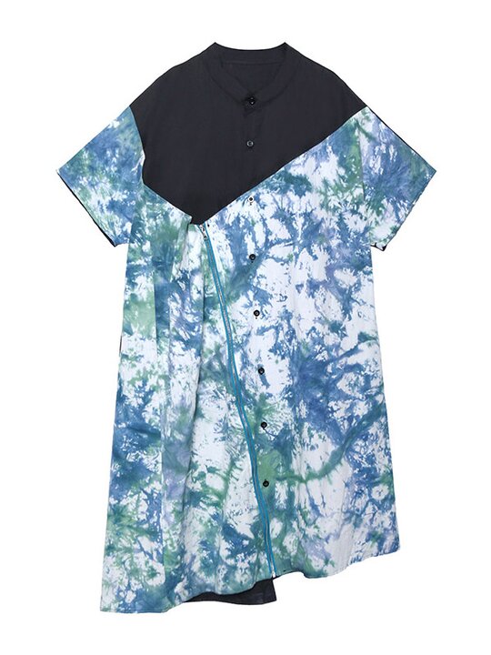 Original Irregularity Split-Joint Tie-Dyed Dress