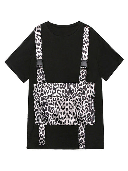 Original False Two Split-Joint Leopard Dress