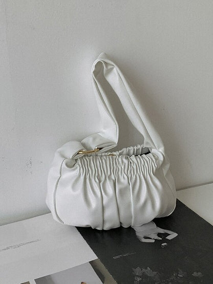 Fashion Solid Pleats Shoulder Bag