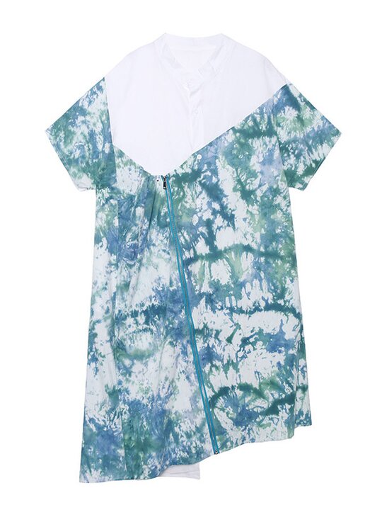 Original Irregularity Split-Joint Tie-Dyed Dress