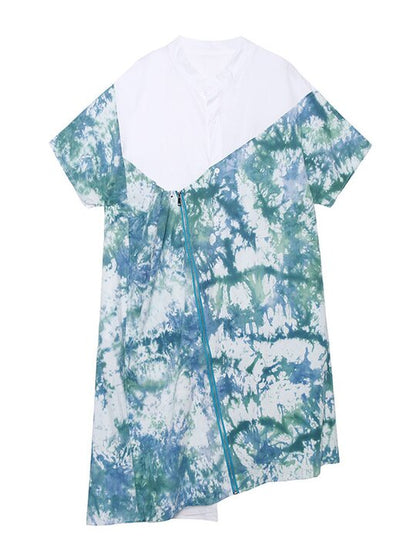 Original Irregularity Split-Joint Tie-Dyed Dress