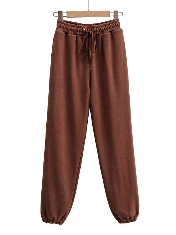 Casual Solid Color Loose Harem Pants