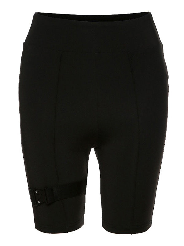 Casual Solid Color High-Waisted Shorts