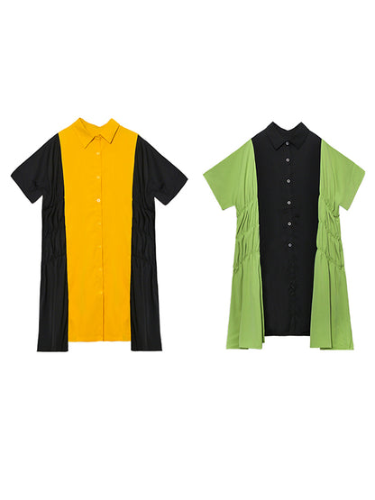 Original Split-Joint Lapel Shirt Dress