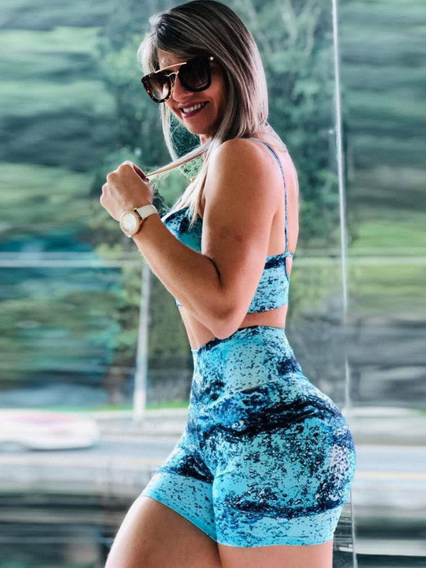 Fashion Wrap Printed Sports Shorts