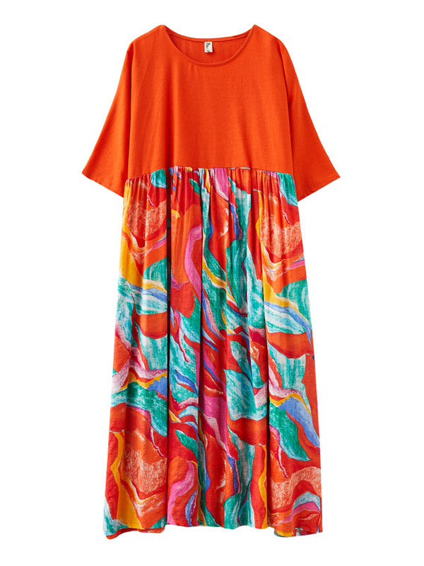 Original Printed Round-Neck Dress