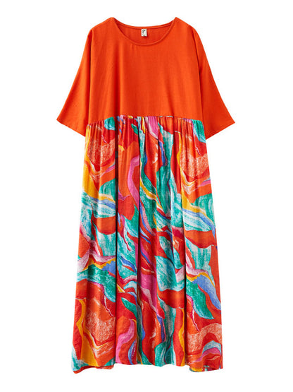 Original Printed Round-Neck Dress