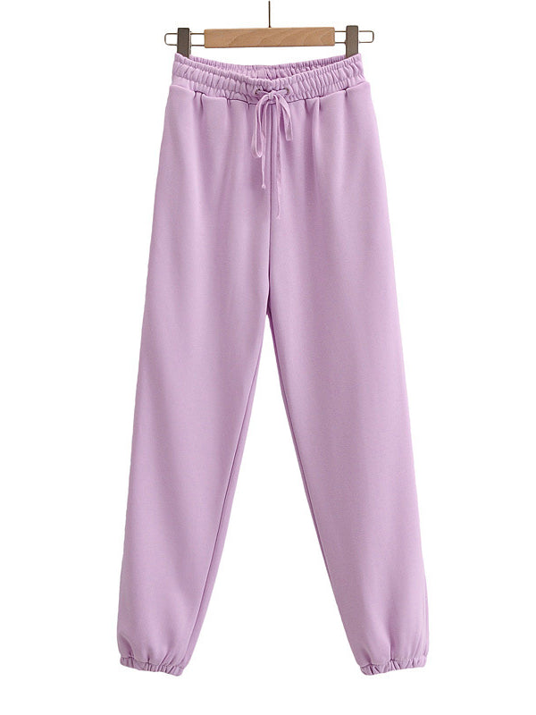 Casual Solid Color Loose Harem Pants