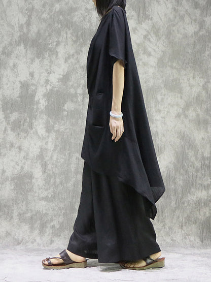 Original Solid Irregularity Pleats Dress