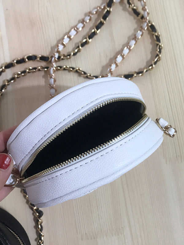 Simple Single Shoulder Solid Chain Bag