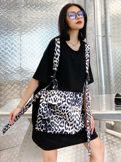 Original False Two Split-Joint Leopard Dress