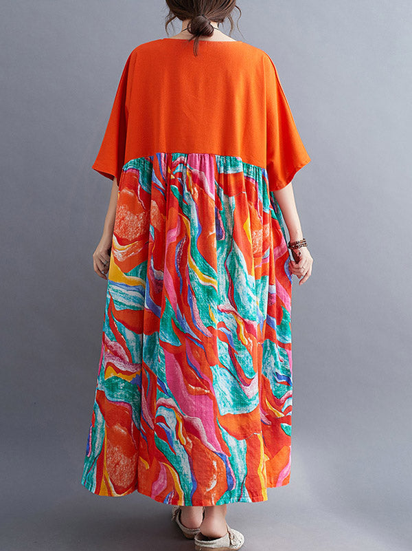 Original Printed Round-Neck Dress
