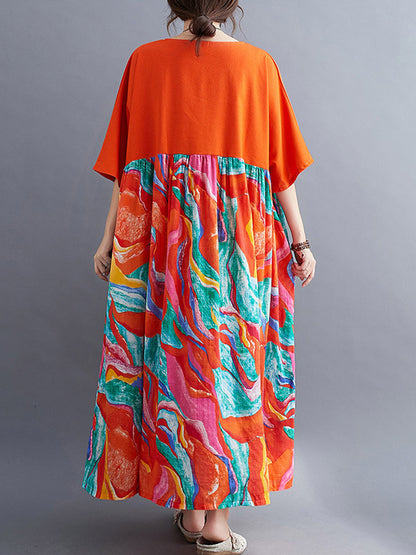 Original Printed Round-Neck Dress