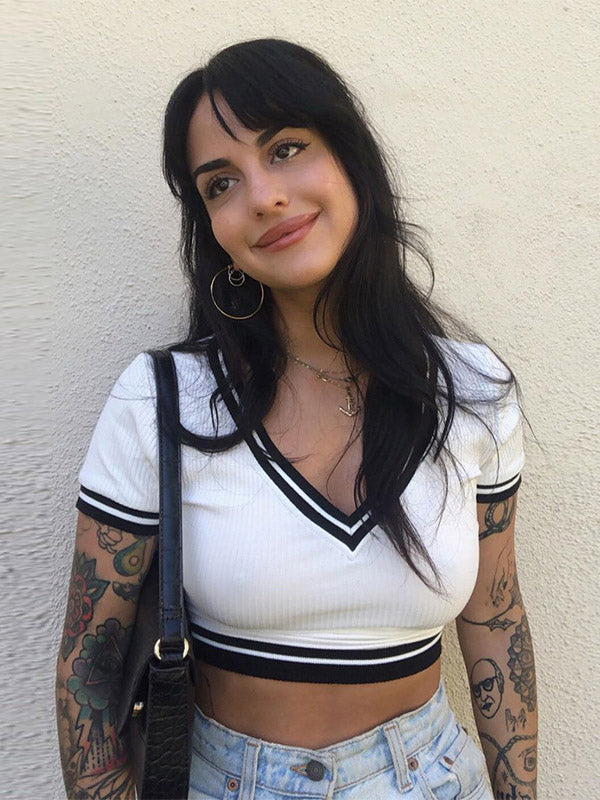 Sexy V-Neck Exposed Navel Tees