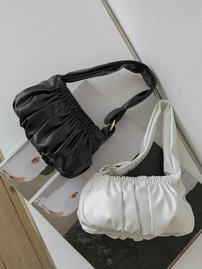 Fashion Solid Pleats Shoulder Bag