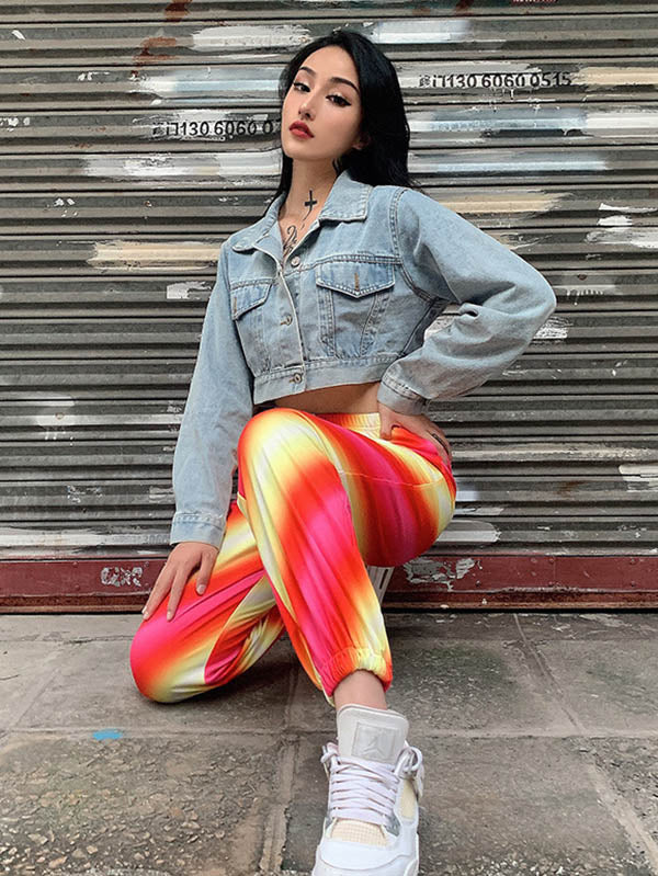 Fashion Loose Tie-Dyed Casual Pants Bottoms