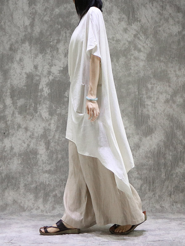 Original Solid Irregularity Pleats Dress