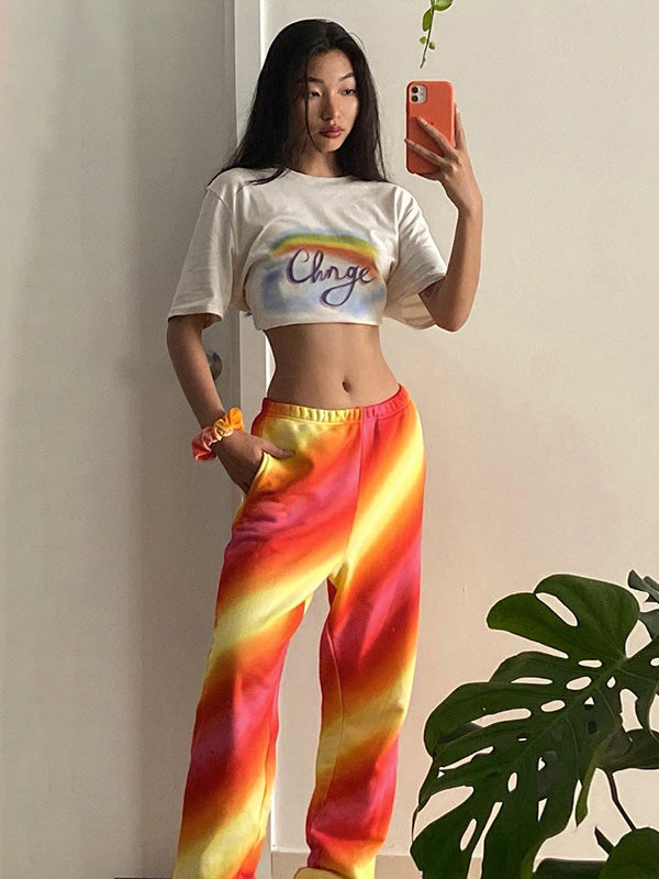 Fashion Loose Tie-Dyed Casual Pants Bottoms