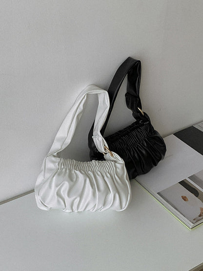 Fashion Solid Pleats Shoulder Bag