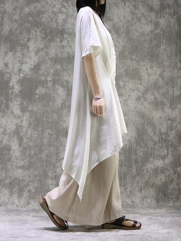 Original Solid Irregularity Pleats Dress