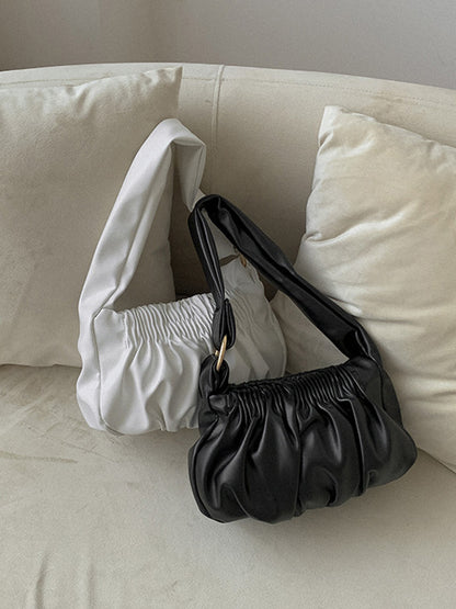 Fashion Solid Pleats Shoulder Bag