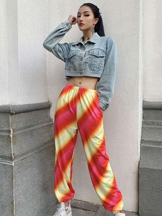 Fashion Loose Tie-Dyed Casual Pants Bottoms