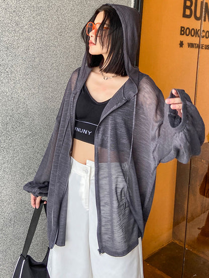 Original Sun-Protection Solid See-Through Outwear