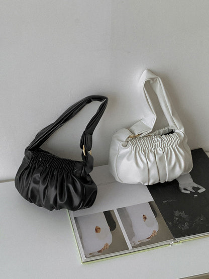 Fashion Solid Pleats Shoulder Bag