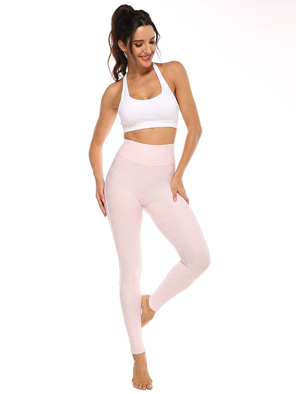 Sexy Jacquard Wrap High-Waisted Sports Leggings