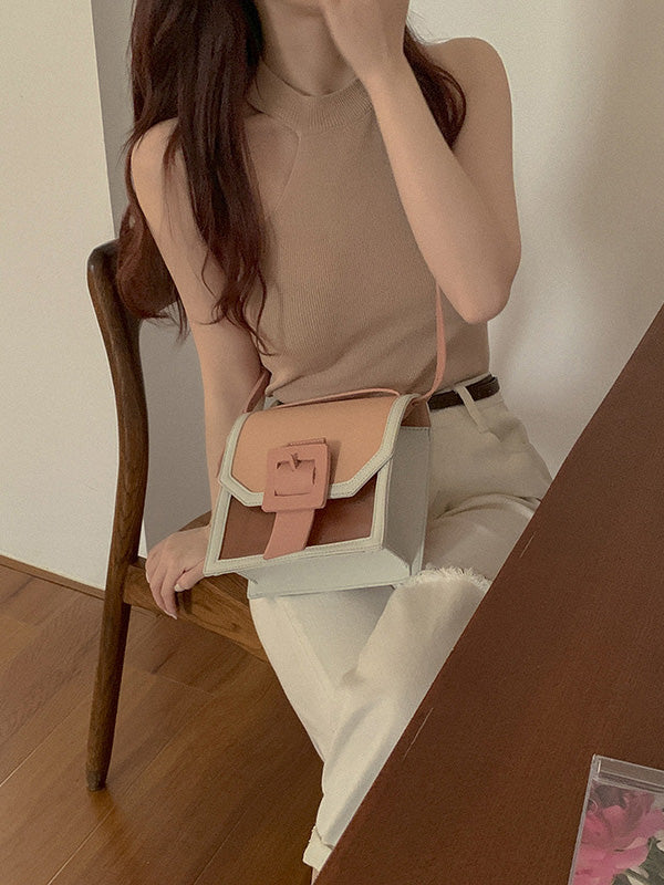 Fashion Single Shoulder Color-Block Bag