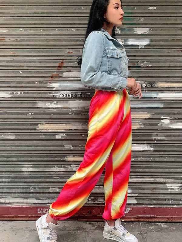 Fashion Loose Tie-Dyed Casual Pants Bottoms