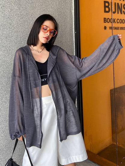 Original Sun-Protection Solid See-Through Outwear