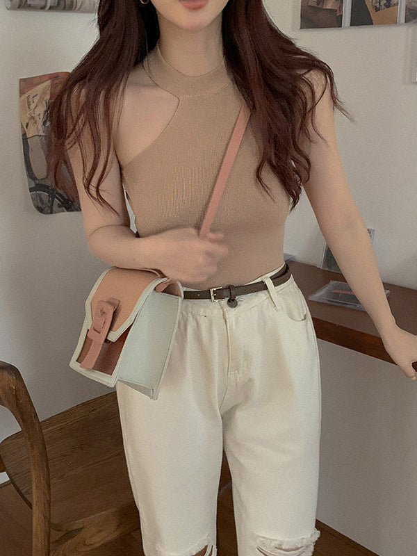 Fashion Single Shoulder Color-Block Bag