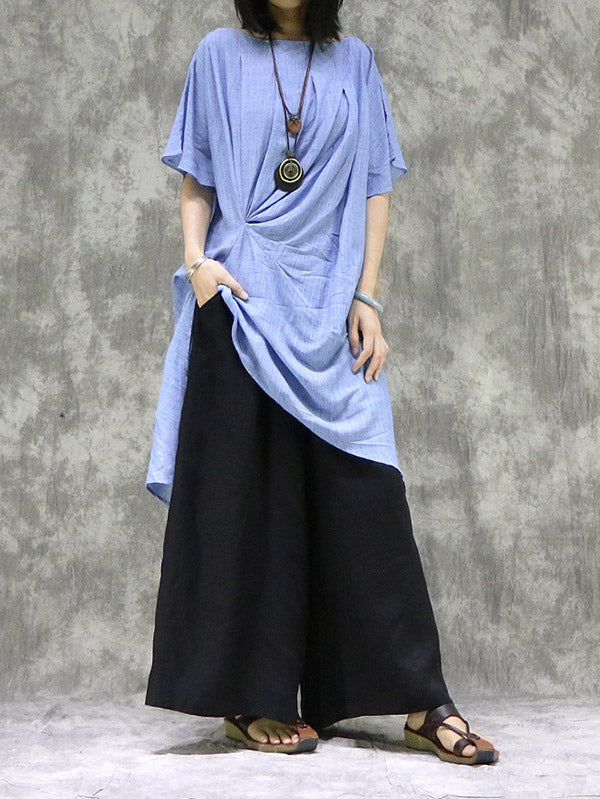 Original Solid Irregularity Pleats Dress