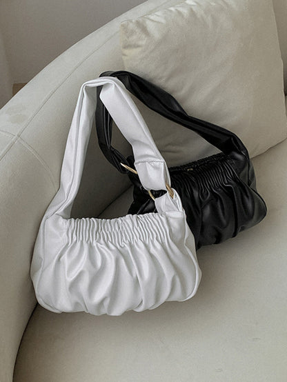 Fashion Solid Pleats Shoulder Bag