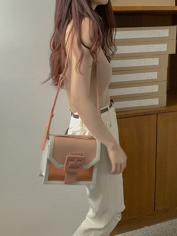 Fashion Single Shoulder Color-Block Bag