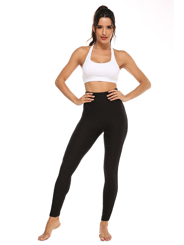 Sexy Jacquard Wrap High-Waisted Sports Leggings