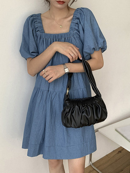 Fashion Solid Pleats Shoulder Bag