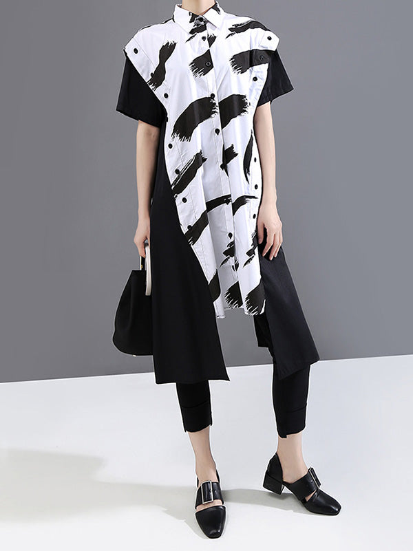 Original Split-Joint Lapel Shirt Dress