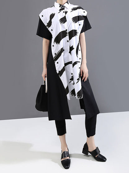 Original Split-Joint Lapel Shirt Dress