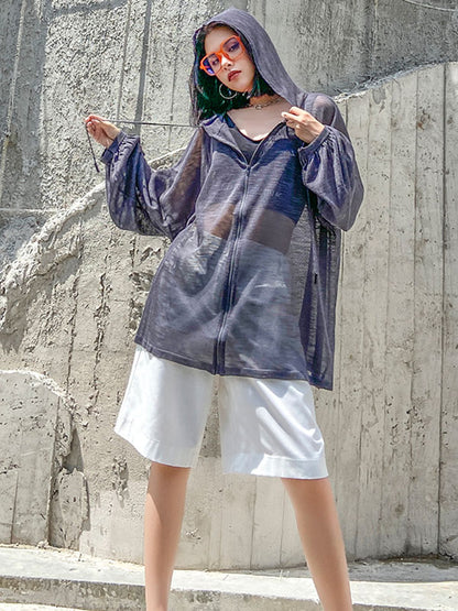 Original Sun-Protection Solid See-Through Outwear