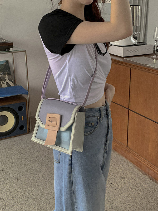 Fashion Single Shoulder Color-Block Bag