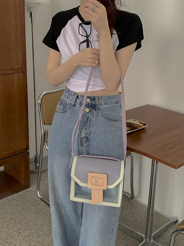 Fashion Single Shoulder Color-Block Bag