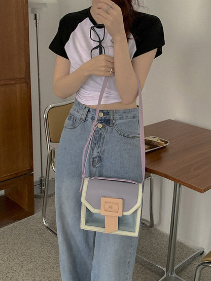 Fashion Single Shoulder Color-Block Bag