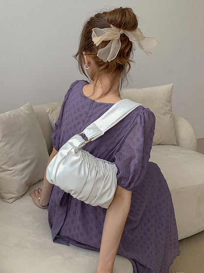 Fashion Solid Pleats Shoulder Bag