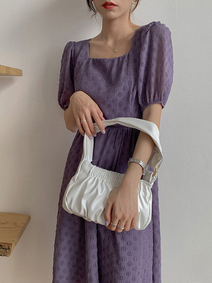 Fashion Solid Pleats Shoulder Bag