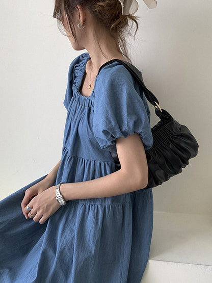 Fashion Solid Pleats Shoulder Bag