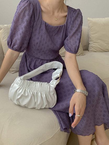 Fashion Solid Pleats Shoulder Bag