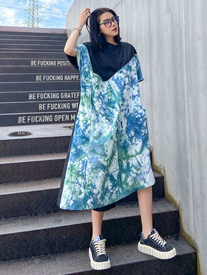 Original Irregularity Split-Joint Tie-Dyed Dress